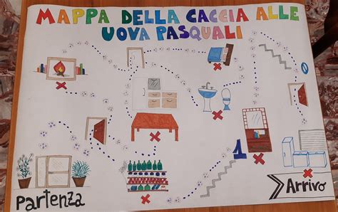 Mappa Della Caccia Alle Uova Pasquali Ambientata Dentro Casa Diy