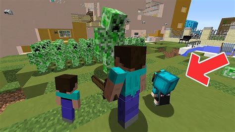 FAMILIA NOOB LUCHAN CONTRA LA FAMILIA CREEPER MINECRAFT TROLL YouTube