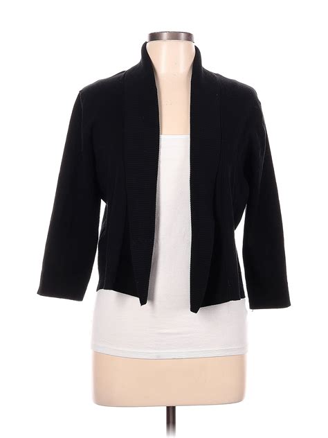 Calvin Klein Color Block Solid Black Cardigan Size L 65 Off Thredup