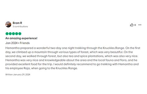 Guest Comments Sri Lanka Knuckles Trekking Kandy Adventure Hiking