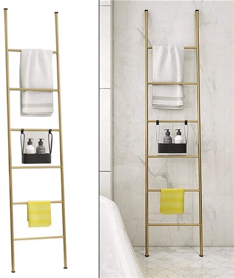 Rust-Free Metal Towel Ladder with 6 Bars