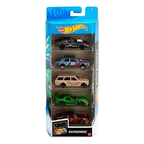 Hot Wheels Nightburnerz 5 Carrinhos DoRéMi Brinquedos