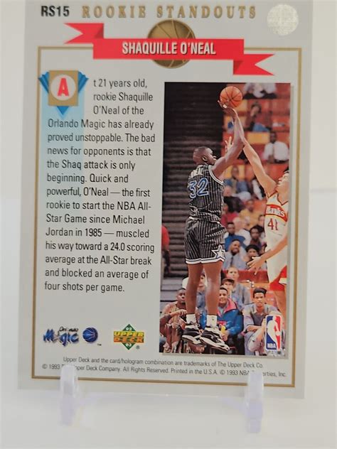 Shaquille O Neal 1992 93 Upper Deck Rookie Standouts RS15 Shaq RC EBay