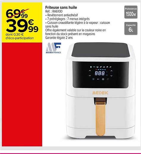 Promo Friteuse Sans Huile Medek France Chez Carrefour Icatalogue Fr