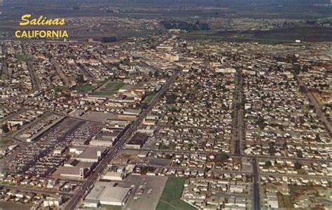 Aerial View of Town Salinas, CA Postcard