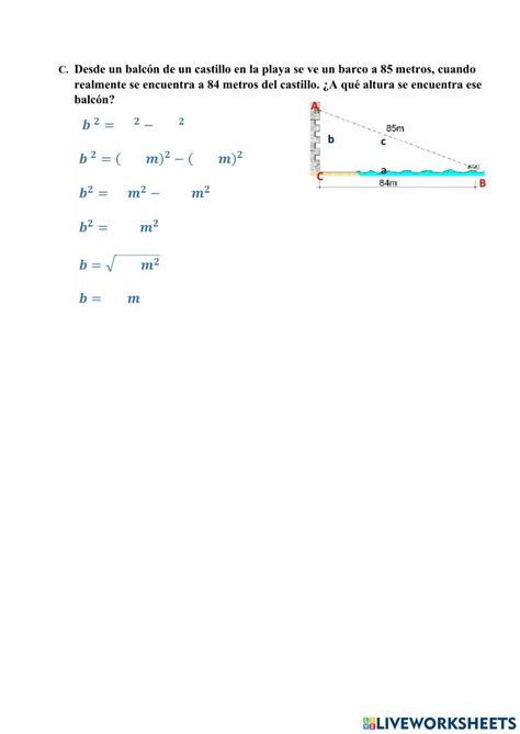 Teorema De Pitágoras Online Exercise For Ebse Live Worksheets