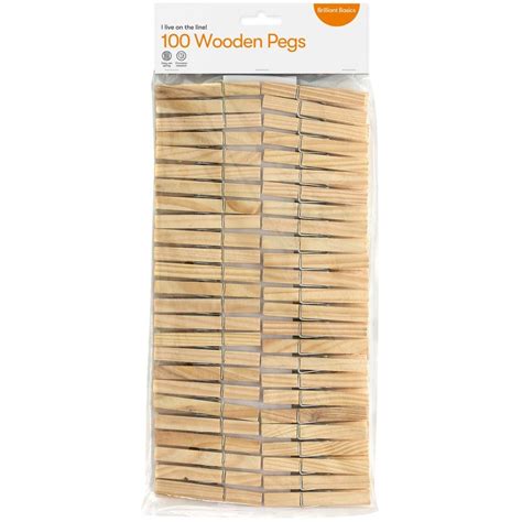 Brilliant Basics Wooden Pegs 100 Pack Big W