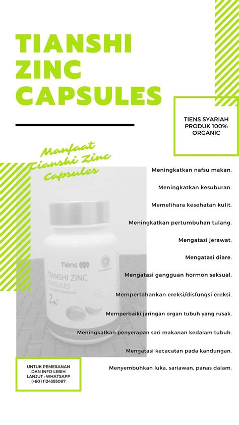 Tianshi Zinc Capsules | Herbal alami, Kesuburan, Jerawat