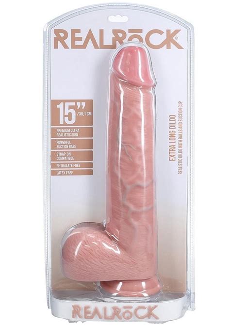 Realrock Ultra Realistic Skin Extra Large Straight Dildo With Balls And