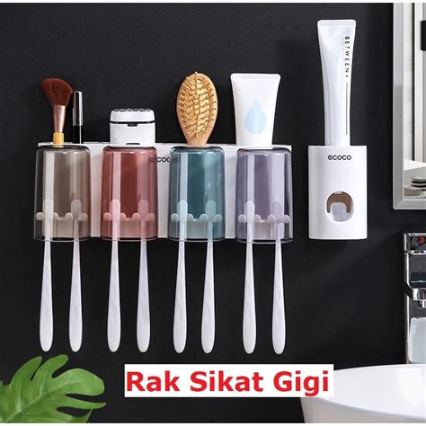 Jual Dispenser Tempat Sikat Gigi Tempel Tempat Sabun Toothbrush Holder