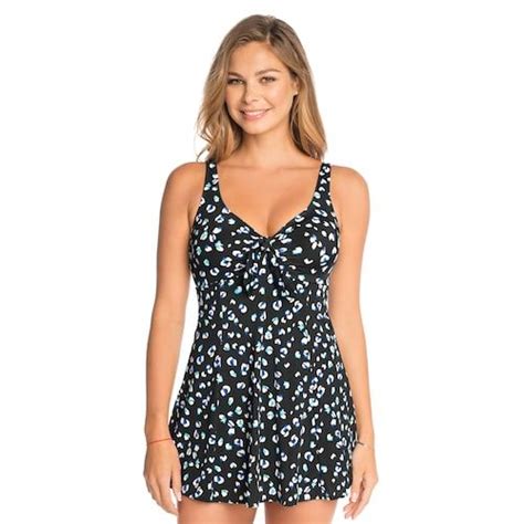 Womens Croft And Barrow® Thigh Minimizer Bow Front Swimdress Swim