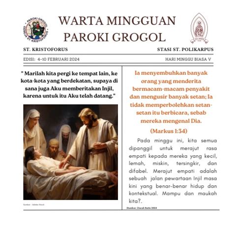 Warta Paroki 4 10 Februari Sekretaris III Paroki Grogol Flip PDF