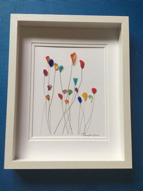 Flowers Colourful Sea Glass Art Etsy Denmark Sea Glass Crafts Sea Glass Art Projects Glass