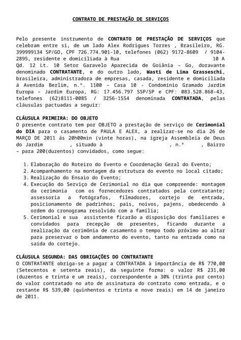 Doc Contrato De PrestaÇÃo De ServiÇo Dokumentips