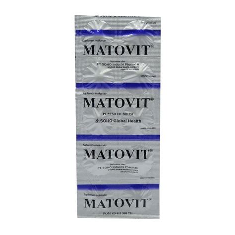 Jual MATOVIT SUPLEMEN KESEHATAN MATA 1 STRIP ISI 10 TABLET SALUT