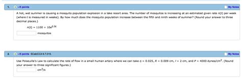Solved Points My Notes A Hot Wet Summer Is Causing A Chegg