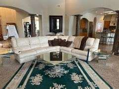 5-PIECE WHITE LEATHER SECTIONAL COUCH - Bentley & Associates, LLC