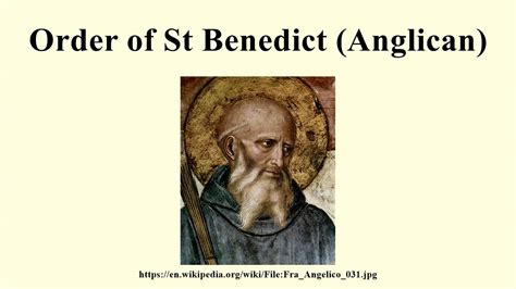 Order Of St Benedict Anglican Youtube