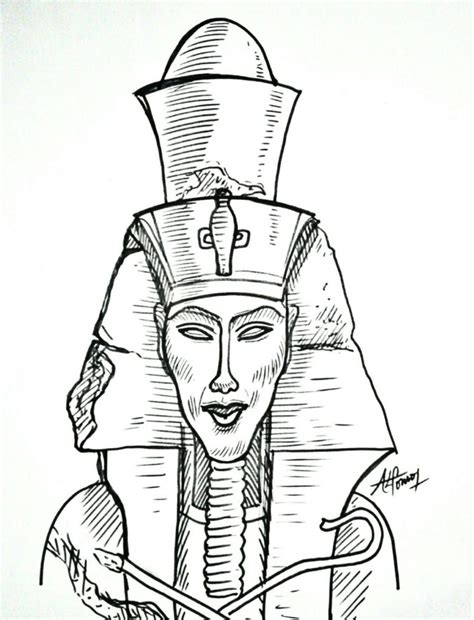 Akhenatón y Tutankhamón para colorear - Amigos de la Egiptología