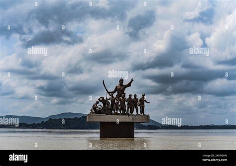 Statue Of Commander Of Ahom Kingdom Lachit Borphukan In The Brahmaputra