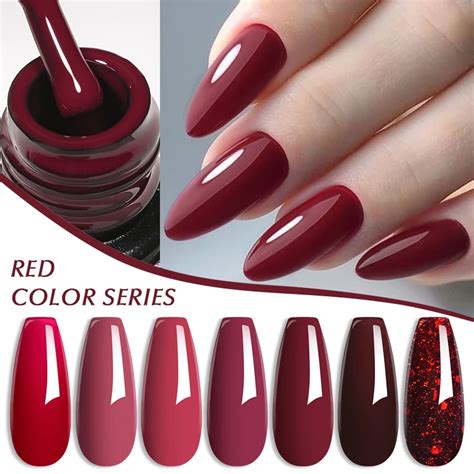 Ml Dark Red Gel Nail Polish Autumn Winter Red Series Semi Permanent