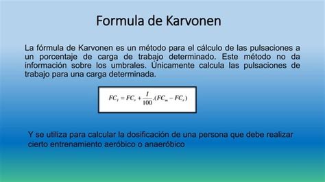 Indice De Masa Muscular Pulso Y Formula De Karonen Ppt Descarga