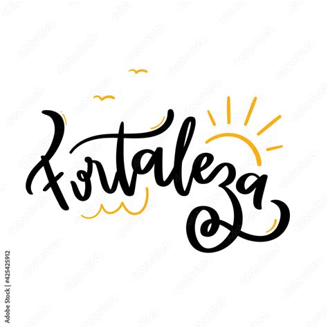 Vetor De Fortaleza Brazilian City In Portuguese Hand Lettering