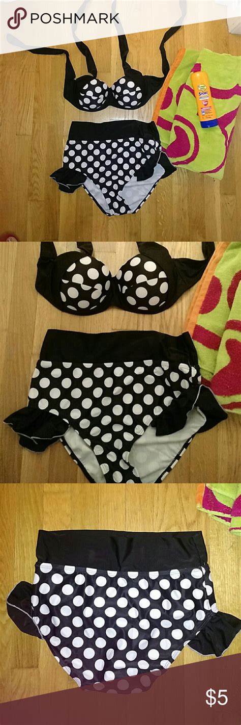 Black And White Polka Dot Bikini NWOT Polka Dot Bikini White Polka