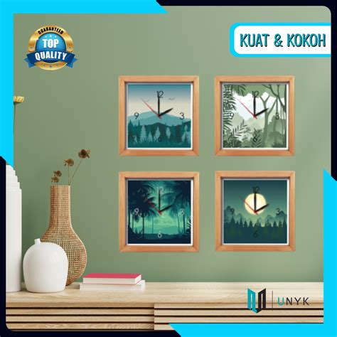 Jual Hiasan Pajangan Jam Dekorasi Bingkai Frame Dinding Rumah Kamar Ruang Tamu Wall Decor Leaf