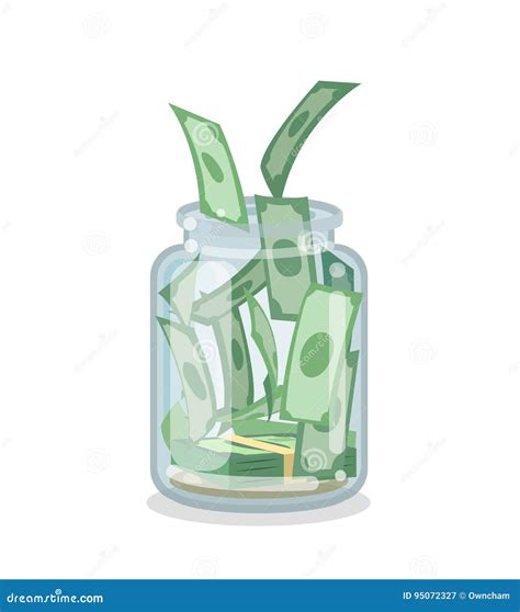 Saving Flat Money Jar Stock Vector Illustration Of Flat 95072327