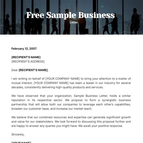 FREE Business Letter Templates & Examples - Edit Online & Download ...