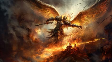 Huge Painting Of A Angel On Fire Backgrounds | JPG Free Download - Pikbest