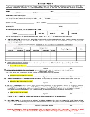 Fillable Online Qc Cuny Non Cuny Permit Form Doc Fax Email