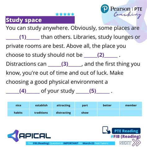 Reading Fill In The Blanks Adds 16 Score On PTE Reading Section