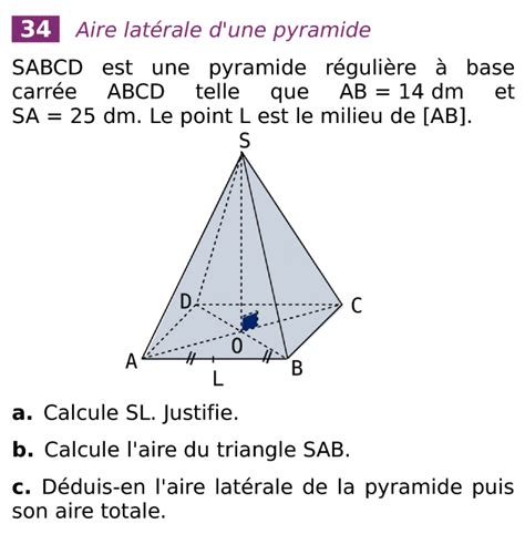 Pyramides Et C Nes Exercice Dapprofondissement N Aire Lat Rale