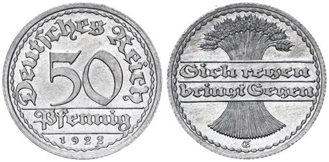 Deutschland Weimar Inflationszeit Pfennig E J Ch Gem