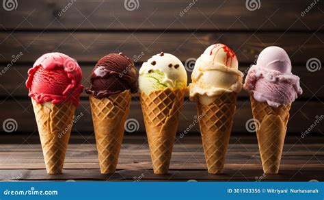 Variedad De Helados Variedad De Helados En Conos Generador De Ai