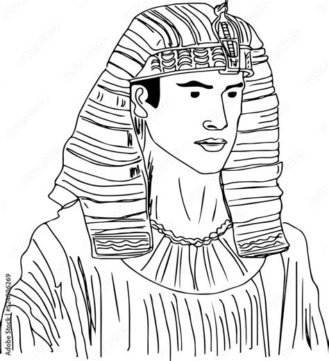 Egypt man face cartoon drawing, Egypt history vector, ancient egyptian ...