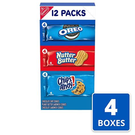 Nabisco Cookie Variety Pack Oreo Nutter Butter Chips Ahoy 4 12 Pack Boxes