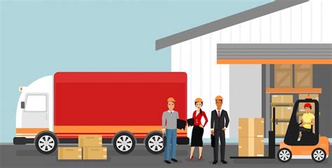 Premium Vector | Illustration of concept of warehouse with workers ...