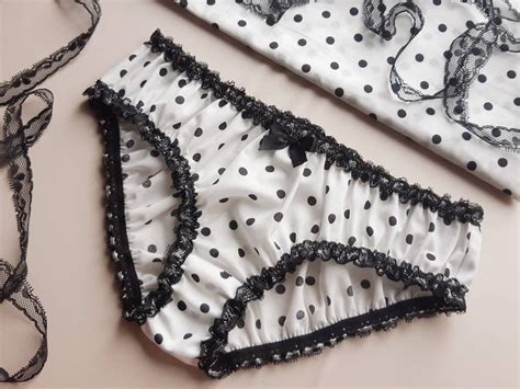 White Cotton Panties Black Polka Dots Cotton Lingerie Women Etsy