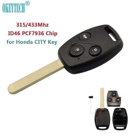 OkeyTech 315 433MHz ID46 PCF7936 Chip Remote Key For Honda CITY Auto