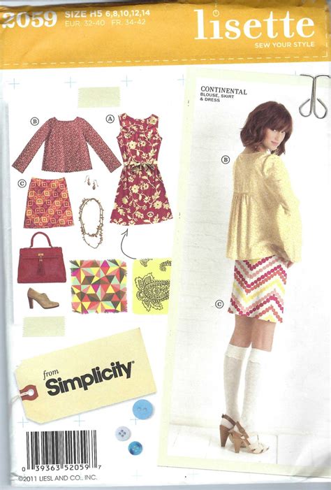 Uncut Simplicity Sewing Pattern 2059 Lisette Continental Etsy