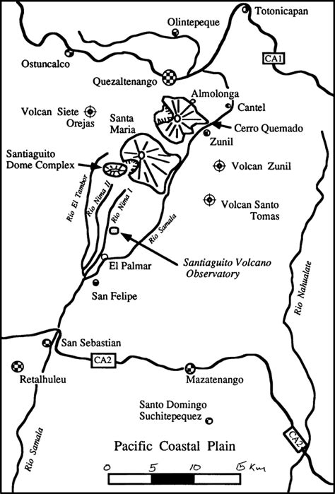 Santa Maria Volcano Map