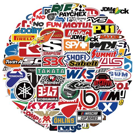 Buy 100pcs Racing Car Moto Modified Jdm Stickers Waterproof Vinyl