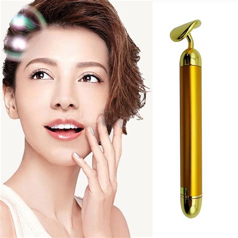 Pzvpluy Premium Gold Plated Facial Vibrating Bar With 6 000 Rotations