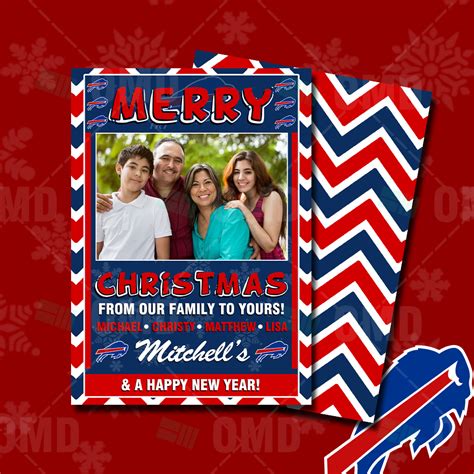 Buffalo Bills “Merry Christmas” Cards – Digital Design – Sports Invites