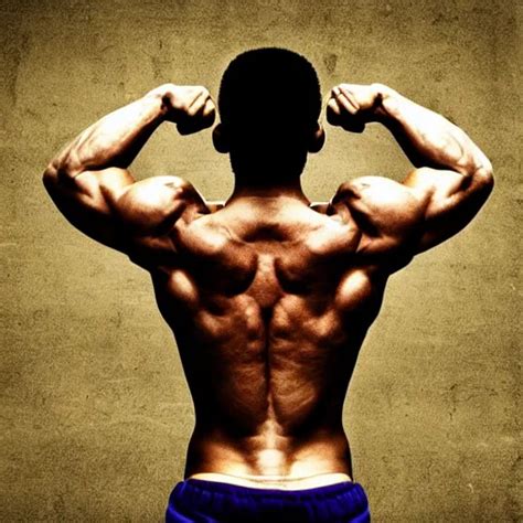 The Back Of A Man Lifting Weight Motivation Epic Stable Diffusion