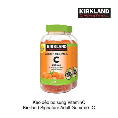 Kẹo dẻo bổ sung Vitamin C Kirkland Adult Gummies C 250mg hộp 180 viên