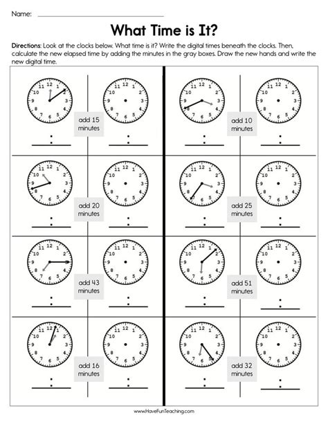 Elapsed Time Within The Hour Worksheets Elapsed Analog